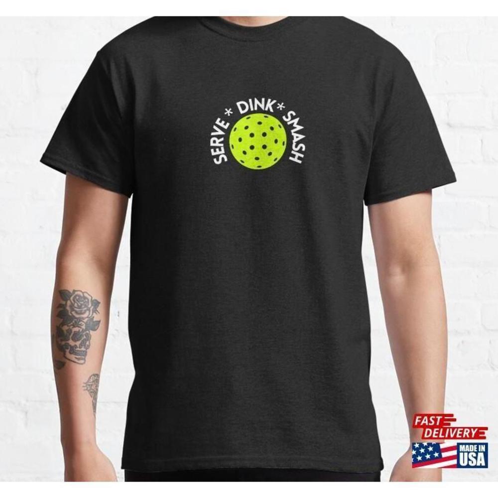 Black Graphic Tee with Pickleball Design